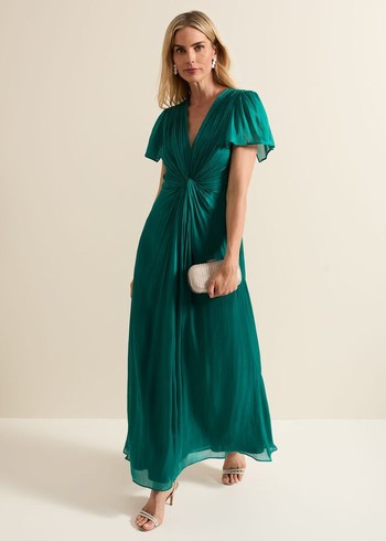 Phase Eight Abbey Satin Dress Green Australia | NJ9074621